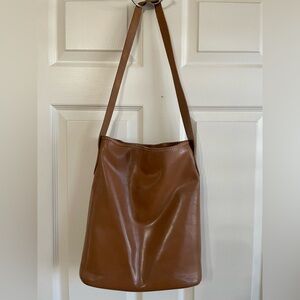 Longchamp saddle tan Leather bucket Bag from Saks